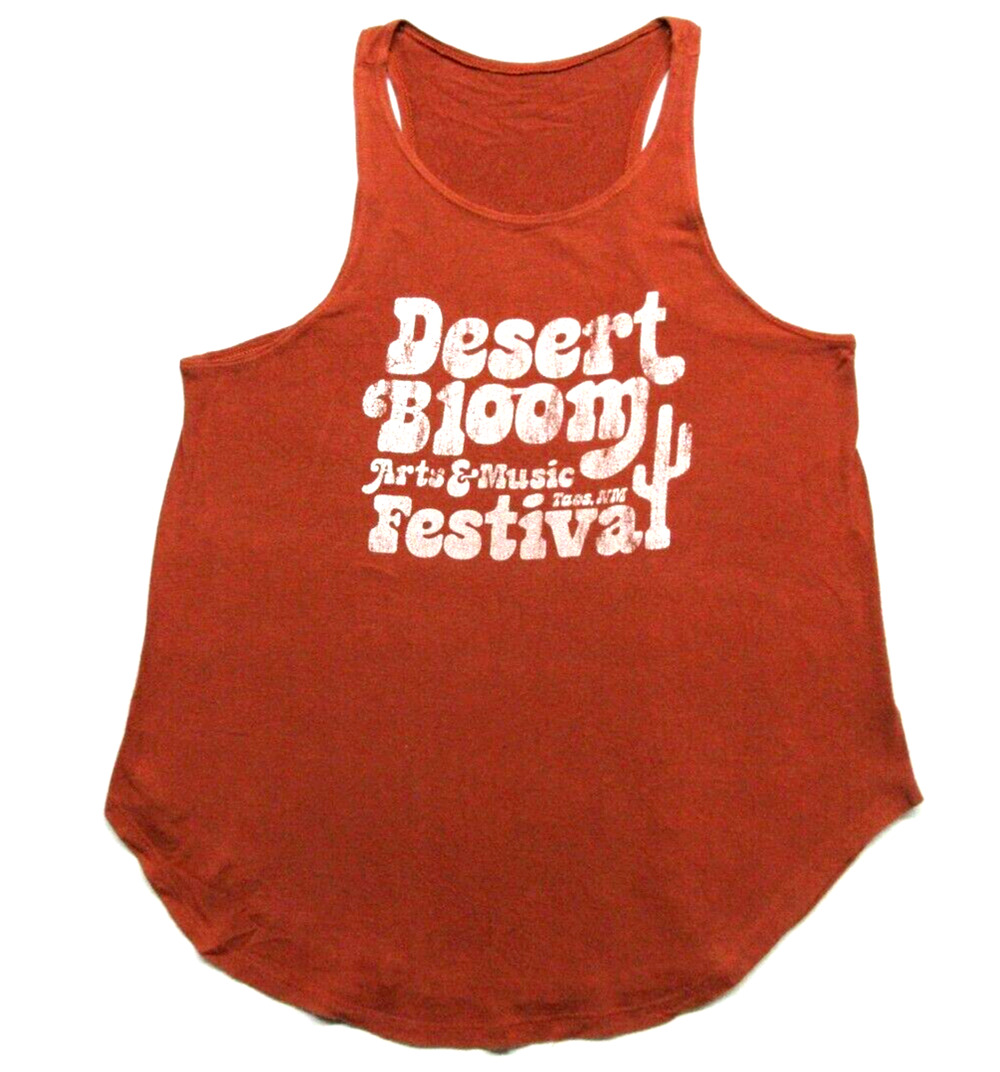 Desert Bloom Festival Taos NM Womens Medium Rust Tank Top Shirt AWAKE INC by OS